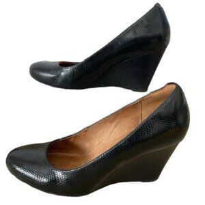 Clarks Wedge Snakeskin Heels